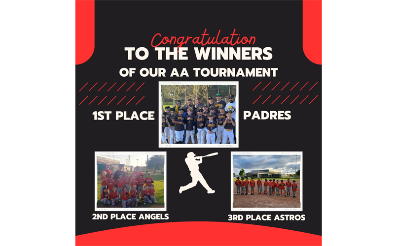 Congratulations AA Tournament Winners!